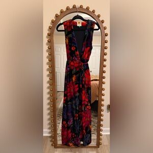 FARM RIO flower season crushed velvet maxi dress *never worn*